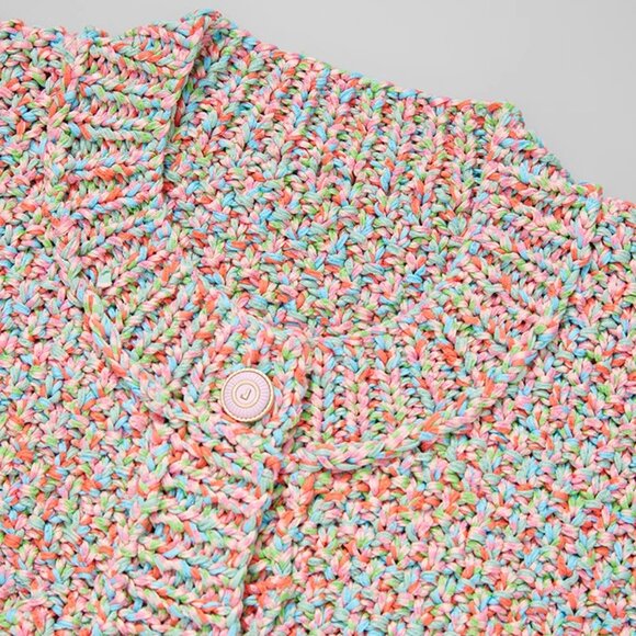 CHICJOC 100% Cotton Hand-Knitted Cardigan with Loro Piana Yarn size 38 - Picture 10 of 16